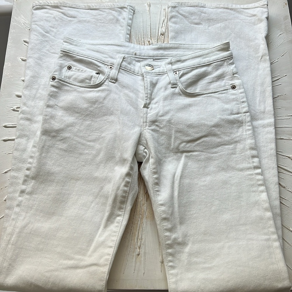 Helmut Lang Straight Boot Cut Mid Rise Jean White 24 - Picture 13 of 14